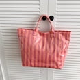 thumbnail image 6 of Striped Tote Bag for Women Large Work Totes Plaid Pool Handbag Letter Print Trendy Slouchy Beach Bag, 6 of 7