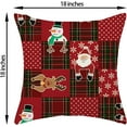 thumbnail image 2 of Christmas Pillow Covers 18x18 Inch 2 Pcs Buffalo Plaid Snowflakes Decor Throw Pillows Snowman Deer Winter Xmas Holiday Farmhouse Decoration Pillowcase Linen Cushion Cover for Couch Sofa Bed, 2 of 4