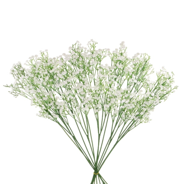 Uxcell 25Pcs Flores Artificiales Falsas a Granel, Ramo de Flores de PU con Tallos, Blanco