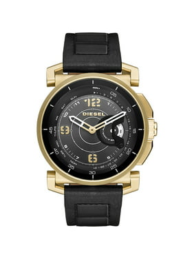 Diesel Men's Black Leather Strap Hybrid Smart Watch 47x 58mm DZT1004