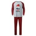 thumbnail image 3 of Odeerbi Christmas Pajamas for Family Holiday Plaid Long Sleeve Family Christmas Pajamas Matching Sets Dad Plaid Printed Loungewear Top Pants Set Two-Piece Sleepwear Xmas PJs Set Red, 3 of 5