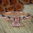 thumbnail image 2 of 1.25 Carat Real and Natural Morganite and Moissanite Engagement Ring Sterling Silver with 18k Gold Plating, 2 of 6