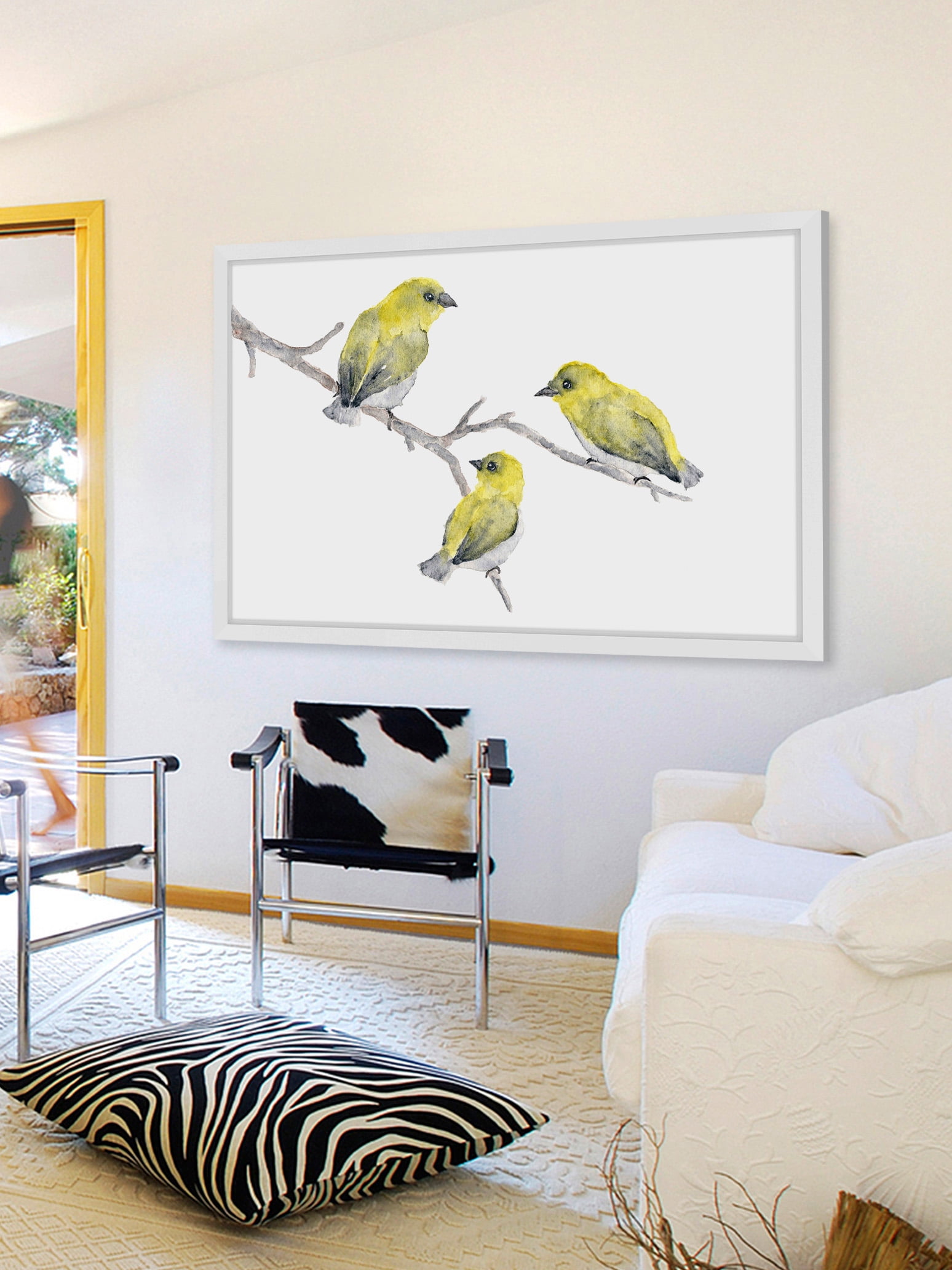 "Yellow Birds" Framed Painting Print