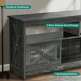 thumbnail image 4 of Dextrus Farmhouse TV Stand up to 65 inch with Power Outlet, Media Console with Storage Shelves for Living Room, Gray, 4 of 8