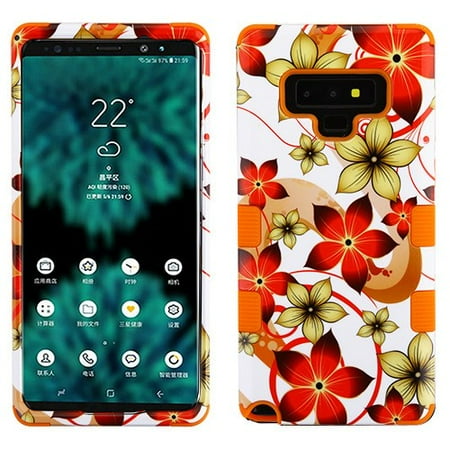 - Samsung Galaxy Note 9 Case Tuff Hybrid Shockproof Impact Rubber Dual Layer Hard Soft Protective Hard Case Cover Hibiscus Flowers Orange Phone Case for Samsung Galaxy Note 9