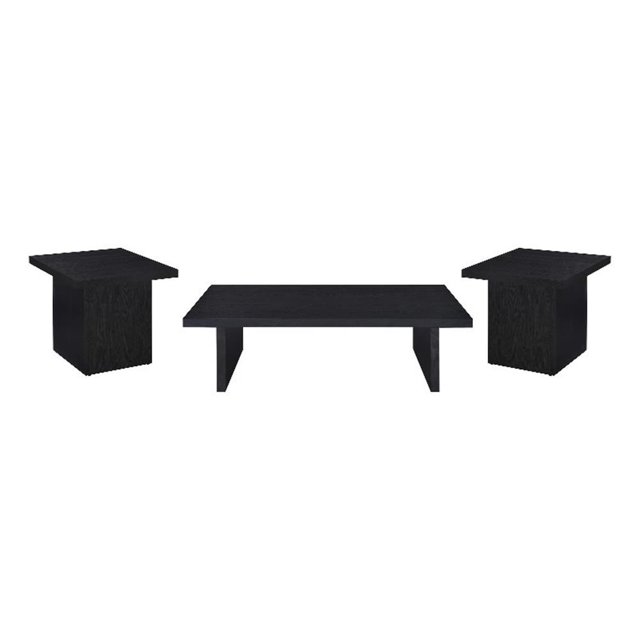Max 3-piece Rectangular Coffee and End Table Set Black