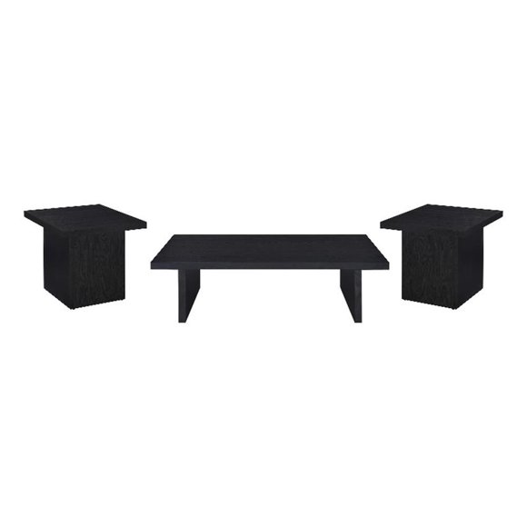Max 3-piece Rectangular Coffee and End Table Set Black