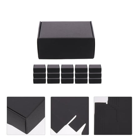 NICEXMAS Mailing Carton Packing Box Delivery Boxes Knife Cardboard 7.50X7.00X3.00CM Black