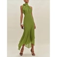 thumbnail image 2 of Elegant backless solid color ruffled dress, slim fit long dress for women, 2 of 6
