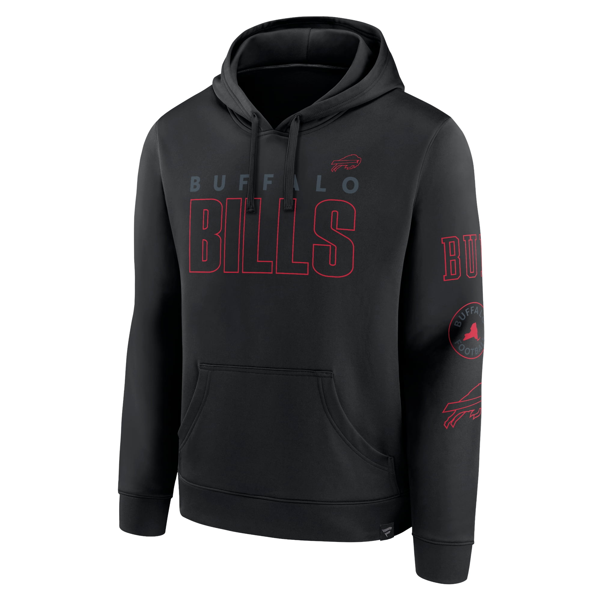 Men's Fanatics Black Buffalo Bills Blackout Pullover Hoodie - Walmart.com