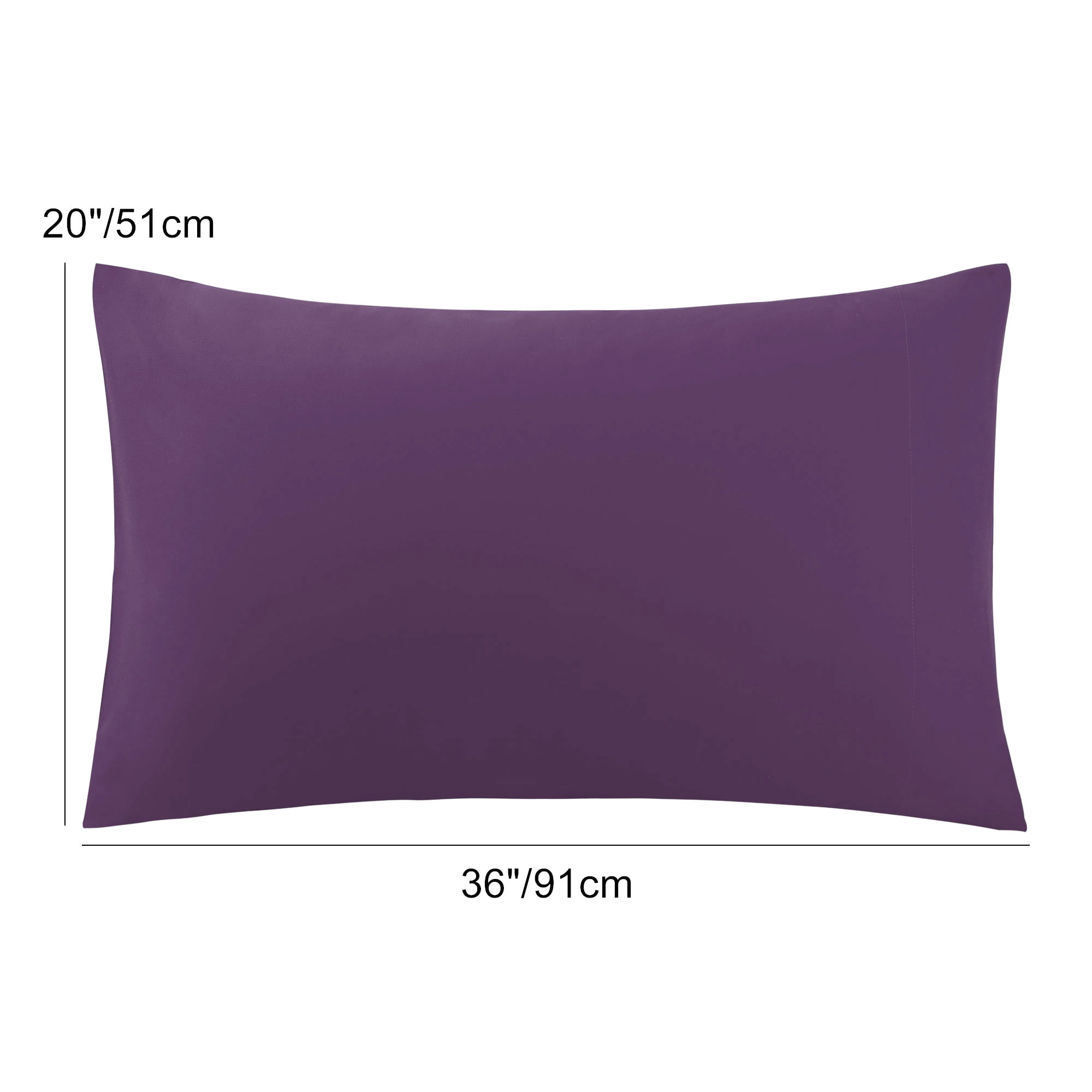 Unique Bargains 2 Pack 300TC Cotton Solid Pillowcases Purple 20" x 36"