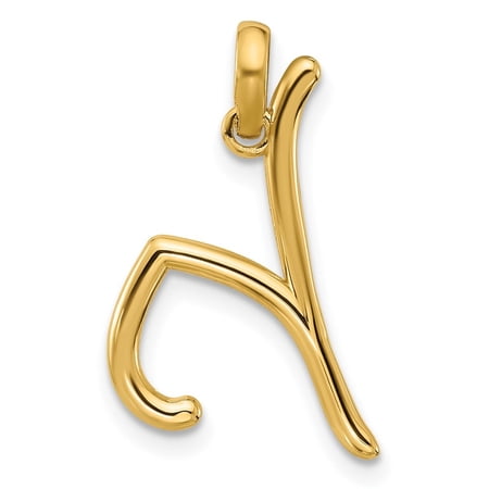 Diamond2Deal 14K Yellow Gold Fancy Letter Y Pendant for Women (L- 0.78 inch)