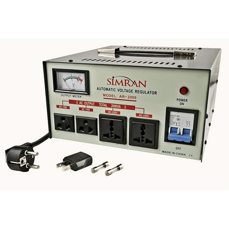 Simran Ar 2000 - Heavy Duty 2000 Watts Continuous Use Voltage Transformer Regulator / Stabilizer for Worldwide
