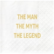 20pcs The Man The Myth The Legend Cocktail Napkins, Father Day /Dad’s Birthday Party Gift Disposable Paper Beverage Napkins, Retirement Party Supplies Decor Favors Gifts, , 5 x 5 inches 5"x5"