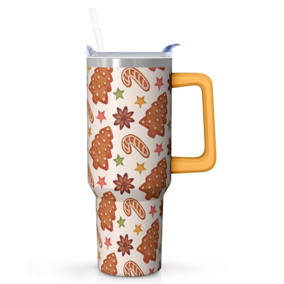 40 Oz Holiday Bells Tumbler With Handle, Christmas Coffee Travel Mug, Winter Presents