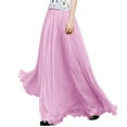 thumbnail image 3 of VUPSGEZ Casual Flared Midi Skirt Women'S Spring/Summer Casual Tulle Solid Color High Waist Lightweight Long Ankle Floor Skirt Women'S Cotton Eyelet Midi Skirt(Purple,One Size), 3 of 4
