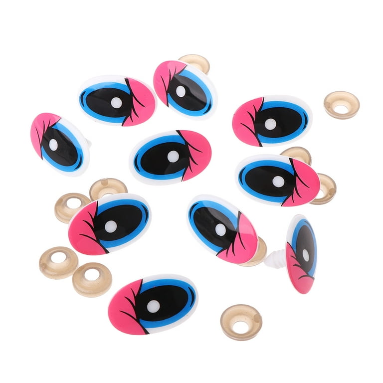 ZUARFY 10pcs Plastic Cartoon Safety Doll Eyes For Toy Bear Dolls Puppet  Stuffed Animal Crafts Children DIY With Washers 