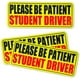 thumbnail image 1 of Reflective Magnetic Car Safety Sign | Please Be Patient Driver Warning Magnet | Waterproof Heat-Resistant | High Visibility Yellow Red Text | Reusable | 1 Pack | For All Vehicles, 1 of 7