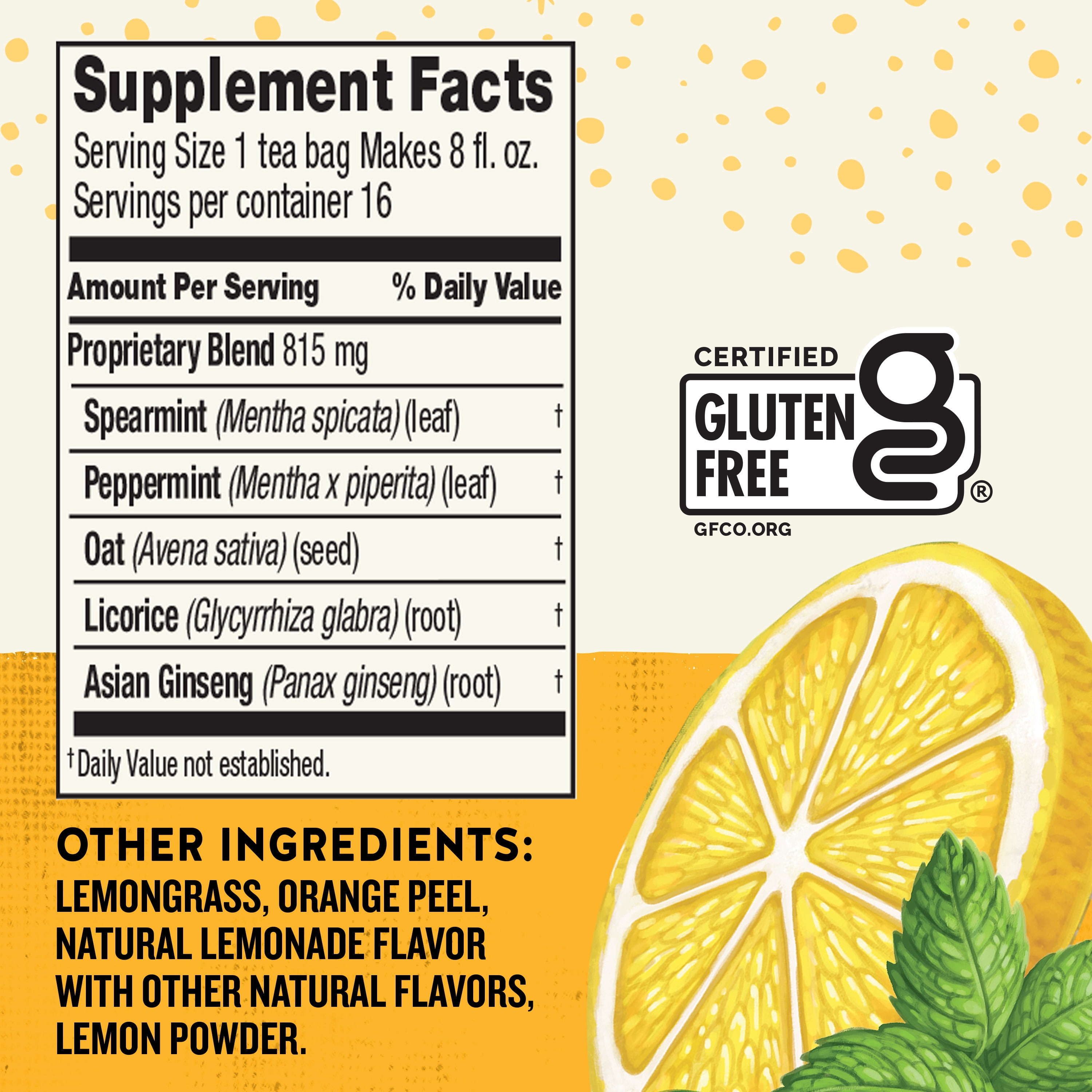 Celestial Seasonings Wellness Good Vibes Lemon Mint Herbal Tea Bags (16 Count)
