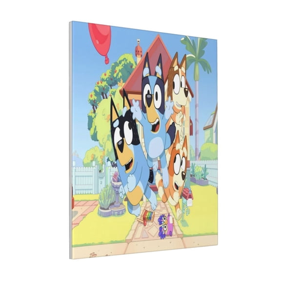 Saiise Bluey Frameless Wall Art for Home Decor,Modern Abstract Canvas Prints,High-Quality Artwork for Living Room, Bedroom, Office, and More,Ready to Hang, Vibrant Colors- 8"x10"