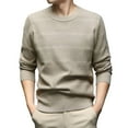 thumbnail image 3 of TINZ Knit Sweater Coat Long Sleeve Crewneck Pullover Soft Textured Pattern Design Comfortable Warm Casual Wear Modern Winter Jacket for Men Medium Length Winter Coats for Men, 3 of 3