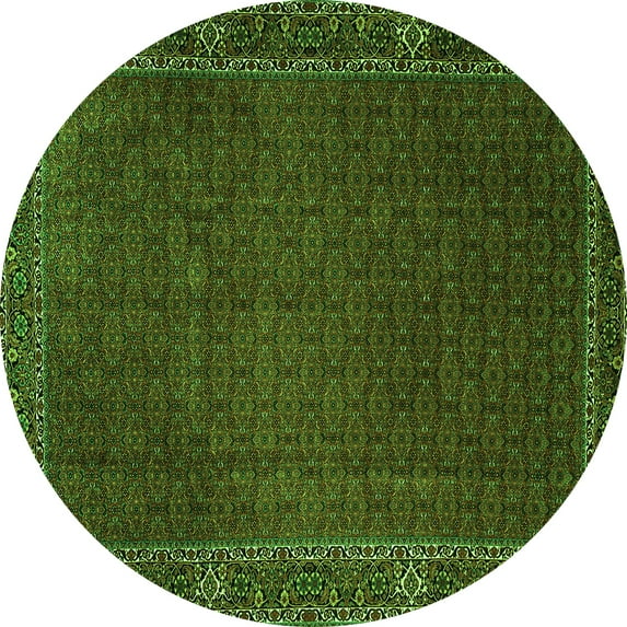 Ahgly Company Indoor Round Persian Green Traditional Area Rugs, 4' Round