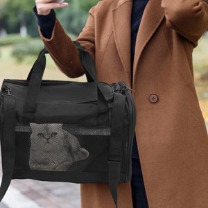 WEUVEB Breathable Pet Carrier Pet Carrier Black For Outdoor Activities 1Pcs