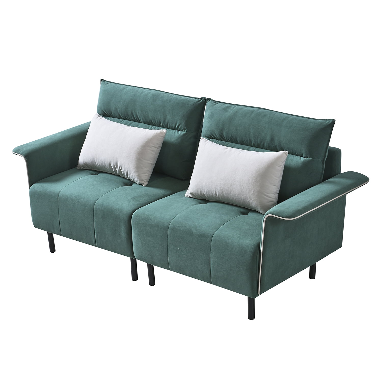 Kadyn Loveseat Sofa, Modern Sofa Couch for Office, Suede Sofa Couch for Living Room, Green