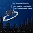 thumbnail image 2 of Gem Stone King 10K White Gold Blue Sapphire 3-Stone Ring for Women | 2.10 Cttw | Oval 8X6MM | Gemstone September Birthstone | Size 7, 2 of 6
