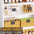 thumbnail image 2 of FZHANC-10 Pack Pantry Basket Labels Clip on for Storage Bins, with 20 Label Cards, Kitchen Bin Label Tags, Removable Home Metal Bin Organization, Black and White Chalk Included (Black), 2 of 4