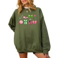 thumbnail image 4 of Girly Golf Graphics Sweatshirt for Women Preppy Golfing Sweater Army Green Sweatshirt Adult X-Large, 4 of 7