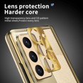 thumbnail image 5 of TECH CIRCLE for Samsung Galaxy Z Fold 5 Case with Pen,Shockproof Lychee Texture PU Leather Plating Hidden Double Hinge Kickstand Full Body Protective Case Built-in Screen Protector Cover,Gold, 5 of 7