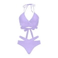 thumbnail image 2 of ZHYou Womens Push Up Bikini Sets Wrap Bandage Bathing Suit Two Piece Swimsuits,Purple,Size L, 2 of 4