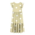thumbnail image 4 of ameIAEA Robe Maxi d'Été pour Filles à Volants Manches Col Rond Décontractée avec Poches, 4 of 5