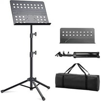 Likegreen Sheet Music Stand Foldable Three Section Desktop Book Holder for Home Stage One Set,Black
