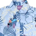 thumbnail image 2 of Disney Boys Blue Stitch Hawaiian Tropical Short Sleeve Button Front Shirt Size 4, 2 of 2