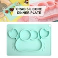 thumbnail image 2 of JUNWELL Baby Suction Silicone Plate, Portable Silicone Divided Placemat, Waterproof Baby Placemat Travel Food Mat, Non-Slip, Reusable and Easy Clean for Babies, Green, 2 of 9