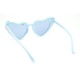 thumbnail image 4 of Girls Child Size Flower Girl Beads Cat Eye Heart Shape Plastic Sunglasses All Blue, 4 of 4