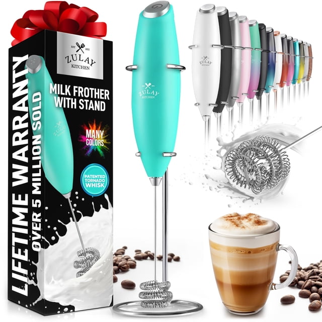 Batidor portátil Milk Frother Zulay Kitchen Tornado Caribbean Aqua