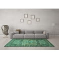 thumbnail image 3 of Ahgly Company Machine Washable Indoor Round Persian Turquoise Blue Traditional Area Rugs, 4' Round, 3 of 4