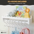 thumbnail image 3 of Nursery Book Shelves, Scalloped Shelves, 4-Pack White Set with 1 Hanging Rod and 8 S-Hooks for Kids’ Rooms and Baby décor$$Home Decor, Kitchen, & Other, 3 of 6