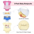 thumbnail image 5 of Disney Clothes Baby Girls 3-Pack Bodysuits – Disney Pixar Toy Story Short Sleeve Outfit Set (Pink/Yellow/White) – 3/6M, 5 of 5