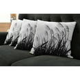 thumbnail image 5 of Ambesonne Nature Throw Pillow Cover 4 Pack, Bushes Wild Field, 18", White Black, 5 of 5