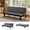 Dark Gray, variant on BSHTI 62.99" Faux Suede Futon Sofa Bed, 5-Position Adjustable Backrest, Converts to Sleeper, for Small Space, Gray