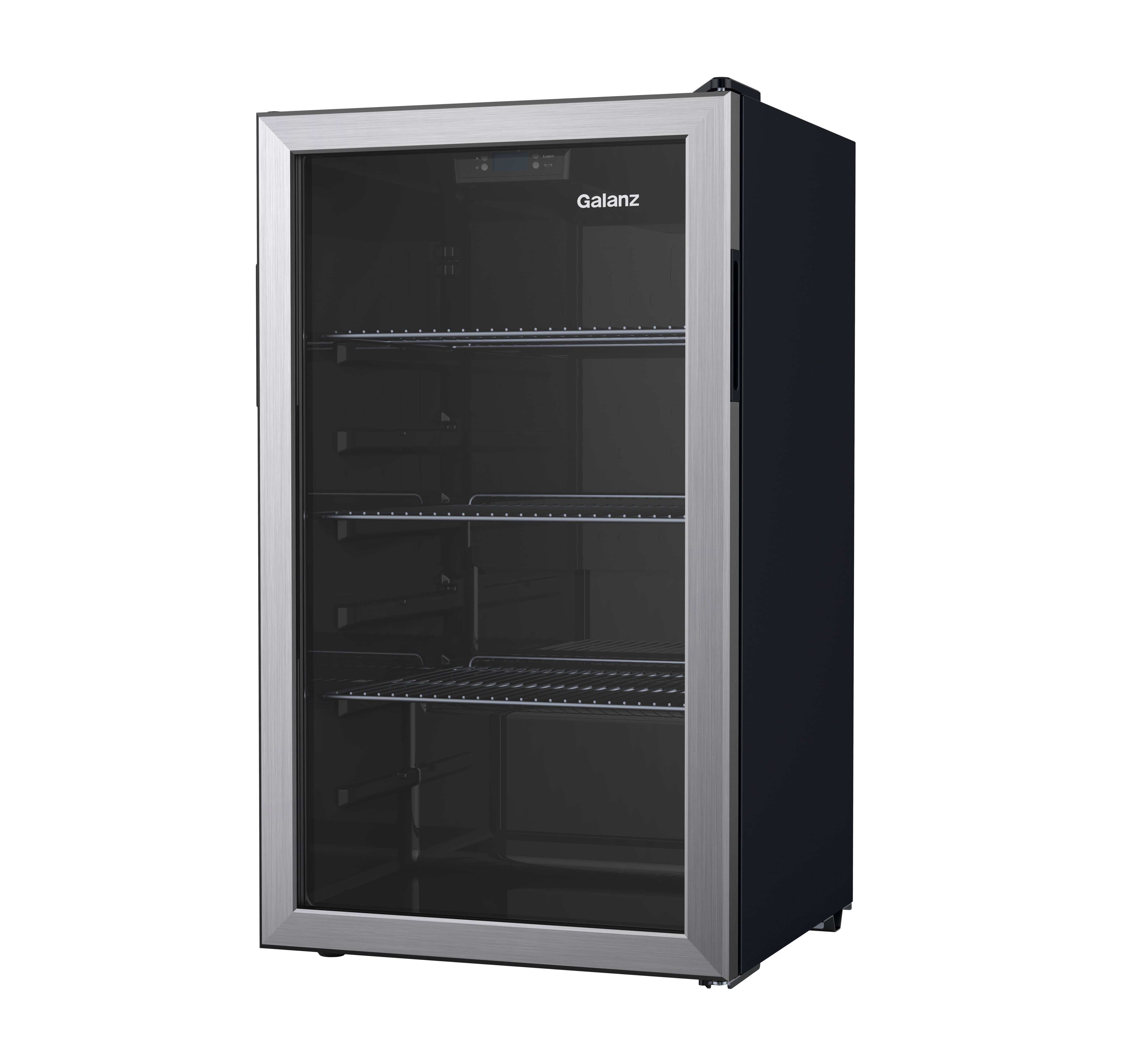 Galanz 116 Can Beverage Cooler, Glass Door Beverage Refrigerator, Drink Fridge for Soda, Beer & Wine, Freestanding for Home, Office, Bar