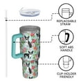 thumbnail image 4 of OBREWU Boston Terriers and Flowers Tumbler with Handle and Lid,Boston Terriers and Flowers 40oz Double Wall Vacuum Insulated Tumbler,Cups Gift for Women and Men, 4 of 7