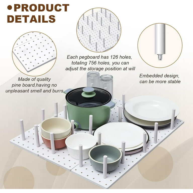 Pcs Wood Pegboard Drawer Organizer with 48 Pegs Wood Peg Board