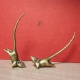 thumbnail image 2 of Pure Brass Long Tail Zodiac Mouse Statue Rat Tea Pet Miniature Ornament Vintage, 2 of 6