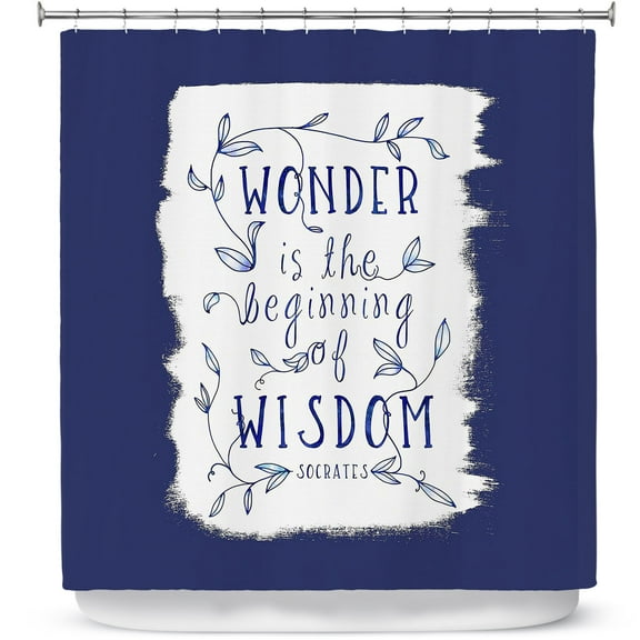Shower Curtains 70" x 73" from DiaNoche Designs by Zara Martina - Wonder is Wisdom Navy