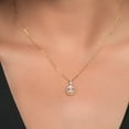 thumbnail image 2 of Gem Stone King 2.04 Ct Oval Peach Nano Morganite White Diamond 10K Yellow Gold Pendant, 2 of 4